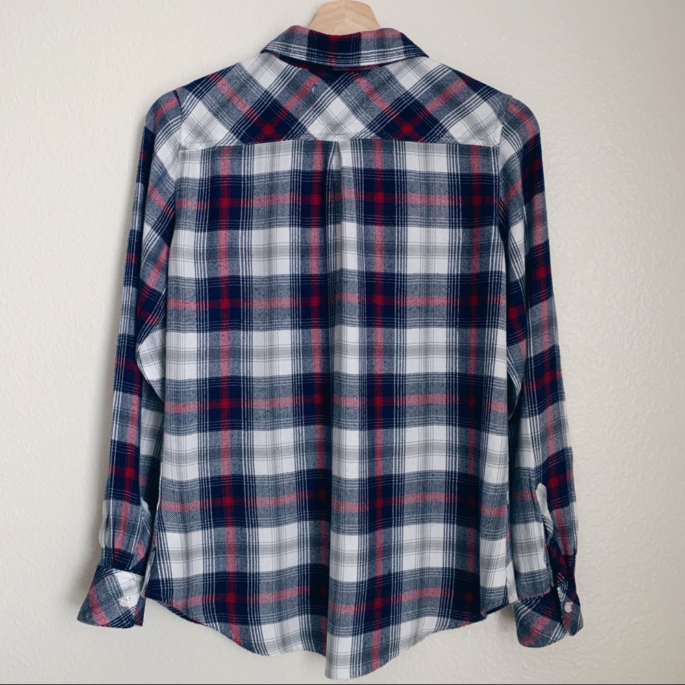 Rails Blue, Red and White Plaid Flannel Shirt XS - Picture 3 of 8